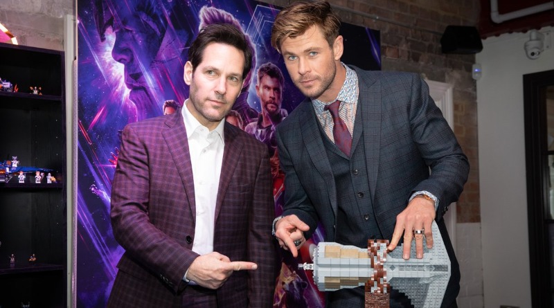 Chris Hemsworth wields LEGO Stormbreaker at Avengers Endgame Fan Event